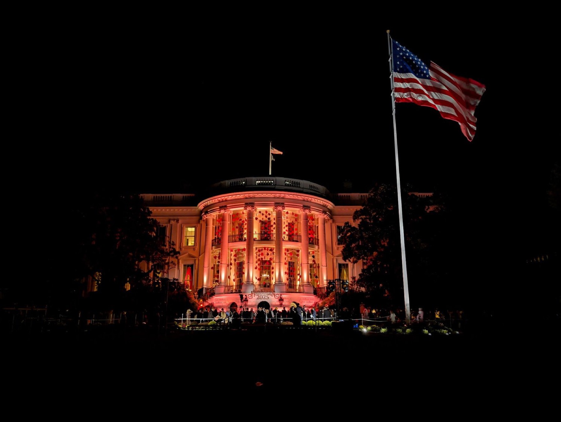 The White House lit for Halloween